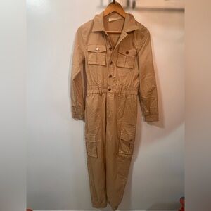 Love Stitch Tan Jumpsuit